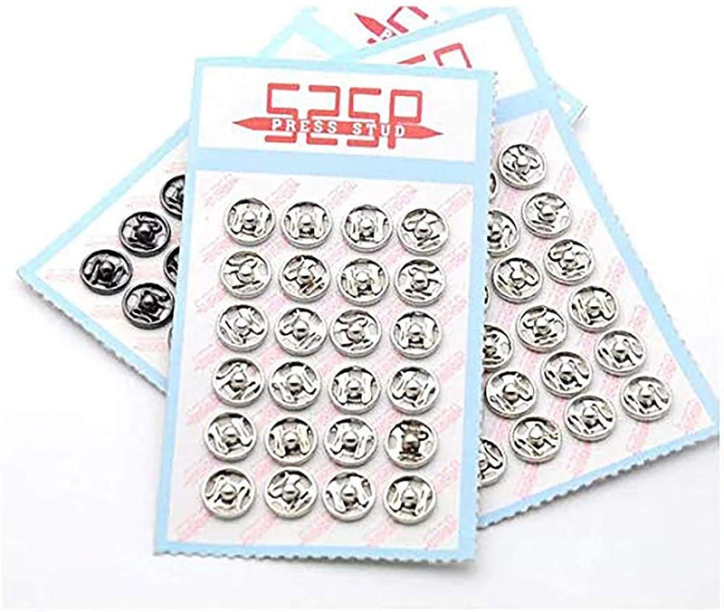 YICBOR 288sets/lot Sew-on PressSnap Buttons Metal Snap Fastener Buttons Press Button for Sewing Clothing(Silver nickle  6mm) - Image 1